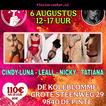 Donderdag 6 Augustus / De Pinte / 12 tot 17 Uur