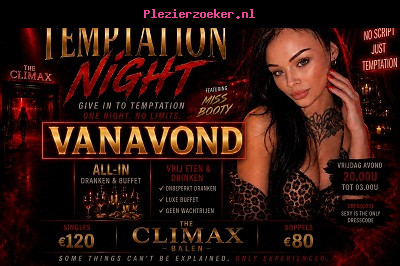 Vrijd 21/08 Temptation Night!! 20u / 03u