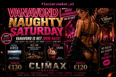 Zat 18/07 Naughty Saturday! 20.00u / 03u
