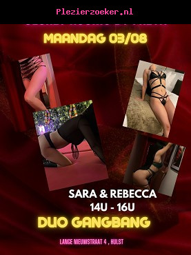 Ma 03/08 14u-16u: Duo Gangbang met Rebecca & Sara - Secret Rooms By Freya
