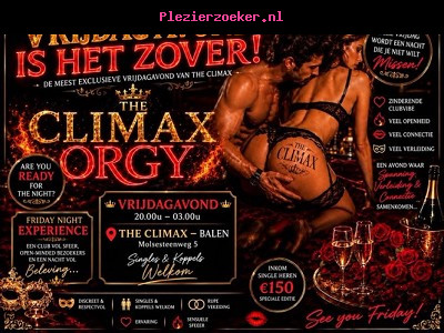 Vrij 23/10. the Climax Orgy!!