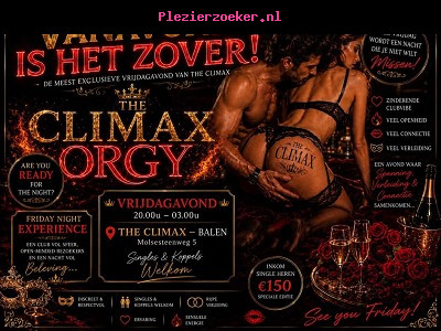 Vrijd 25/09 the Climax Orgy!! 20u / 03u