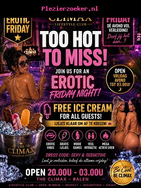 Vrijd 26/06 Erotic Friday. 20u / 03u