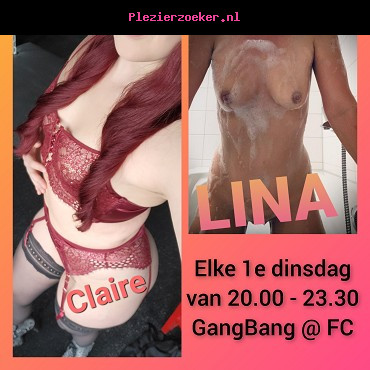 Dinsdag 5 Mei Is het Weer Gangbang in het Fetish-Cafe!! Samen met Lina, Milfje en Claire!