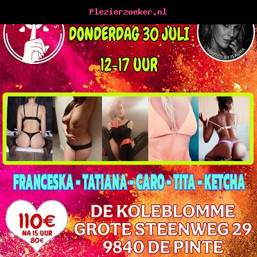 Donderdag 30 Juli / De Pinte / 12 tot 17 Uur Koleblomme