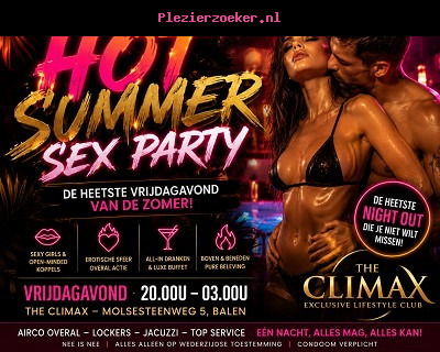 Vrij 07/08 Hot Summer Sex Party!! 20u tot 03u